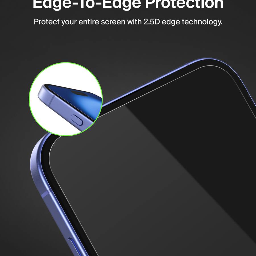 Belkin ScreenForce TemperedGlass Screen Protector for iPhone 16 Plus, iPhone 15 Plus & iPhone 14 Pro Max – Clear product image