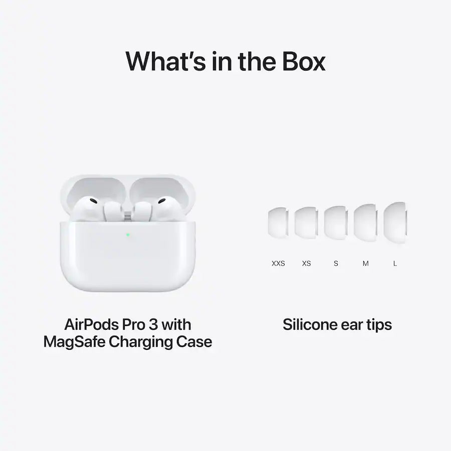 Apple - AirPods Pro 3, Wireless Active Noise Cancelling Earbuds with Heart Rate Sensing Feature - White