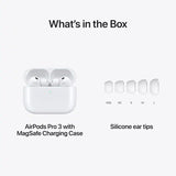 Apple - AirPods Pro 3, Wireless Active Noise Cancelling Earbuds with Heart Rate Sensing Feature - White
