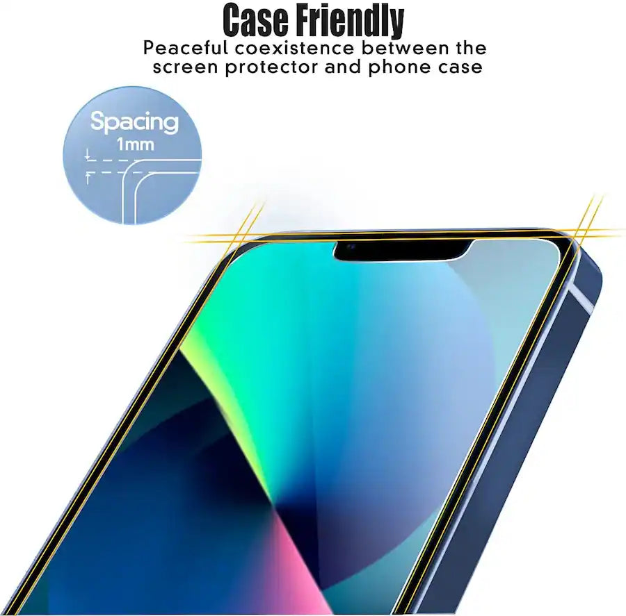 ZeroDamage Ultra Strong Tempered Glass Screen Protector for iPhone 13 & iPhone 14 – 2-Pack, Clear product image