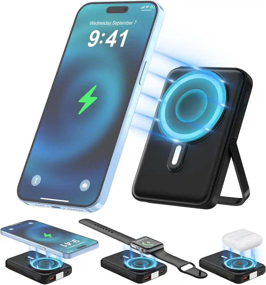 Entronix Magnetic Wireless Power Bank 10000mAh for iPhone and Android Devices – Black product image