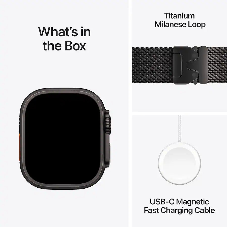 Apple Watch Ultra 4 (2026) GPS + Cellular 49mm Black Titanium Case with Black Titanium Milanese Loop – Large product image