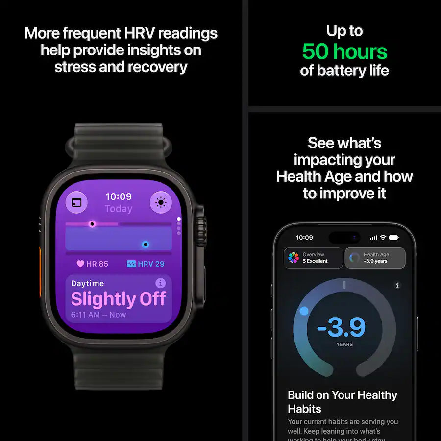 Apple Watch Ultra 4 (2026) GPS + Cellular 49mm Black Titanium Case with Black Titanium Milanese Loop – Large product image