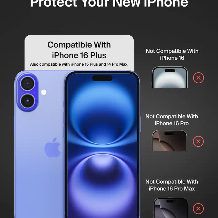 Belkin ScreenForce TemperedGlass Screen Protector for iPhone 16 Plus, iPhone 15 Plus & iPhone 14 Pro Max – Clear product image
