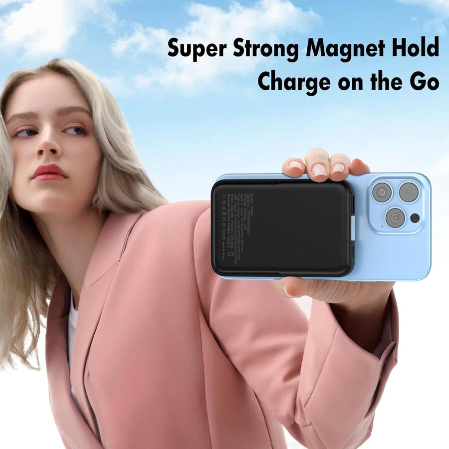Entronix Magnetic Wireless Power Bank 10000mAh for iPhone and Android Devices – Black product image