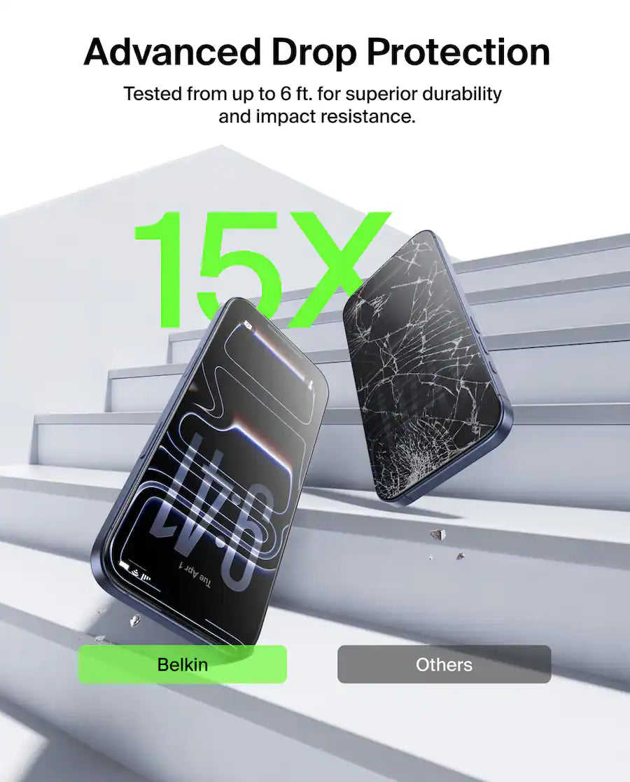 Belkin ScreenForce TemperedGlass Screen Protector for iPhone 17 Pro Max with Easy Align Tray – Clear product image