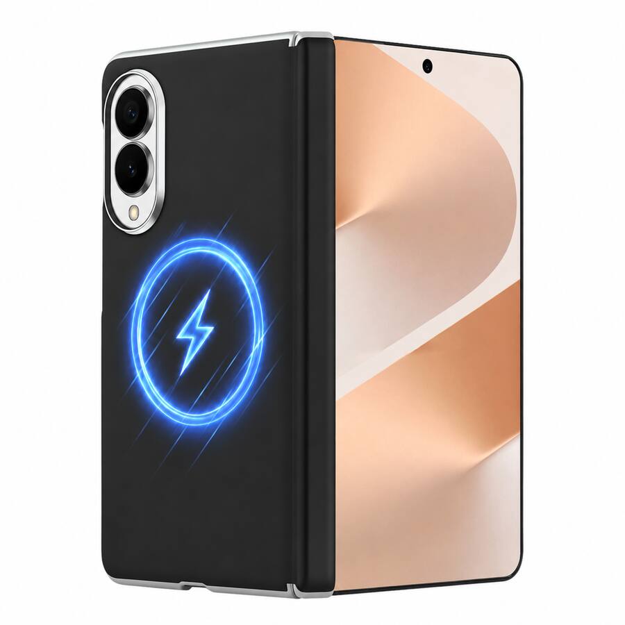 Dteck Samsung Galaxy Z Fold8 2026 Leather Magnetic Case – White & Black product image