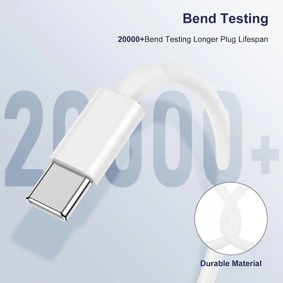 Entronix 3-Pack USB-C to USB-C Charging Cables, 3FT Each, White