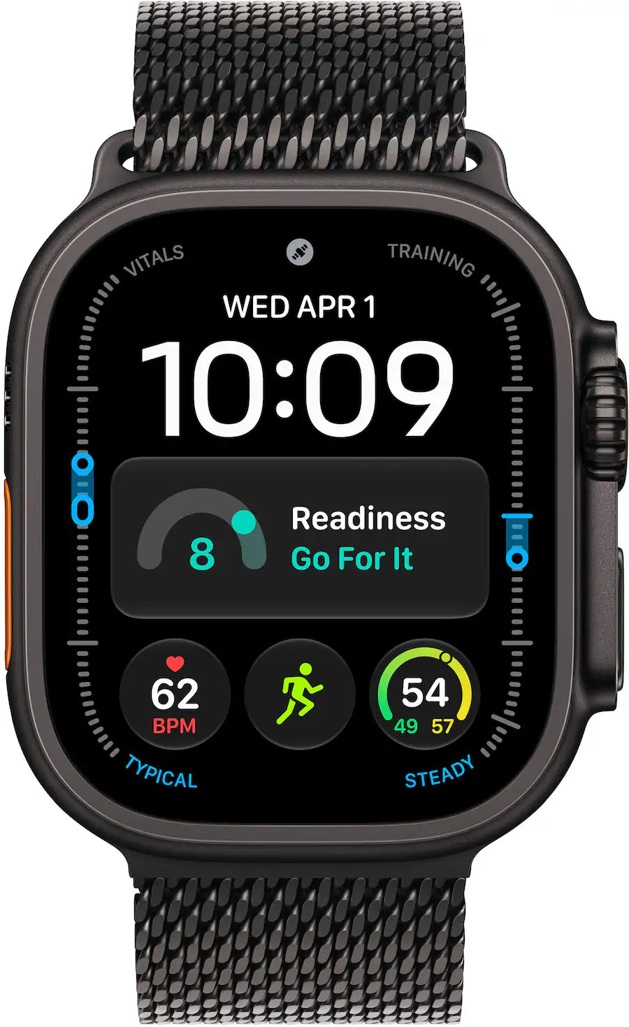Apple Watch Ultra 4 (2026) GPS + Cellular 49mm Black Titanium Case with Black Titanium Milanese Loop – Large product image