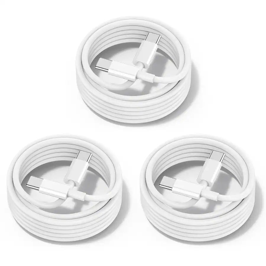 Entronix 3-Pack USB-C to USB-C Charging Cables, 3FT Each, White