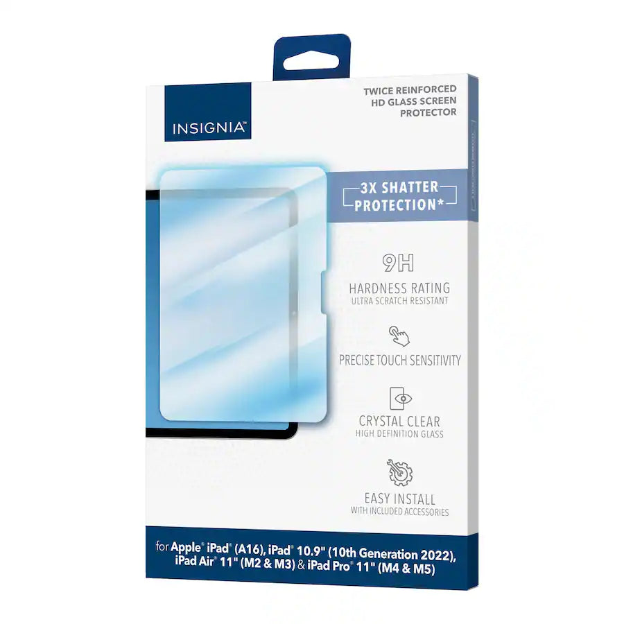 Insignia Glass Screen Protector for Apple iPad 10.9-inch, iPad Air 11-inch M2, iPad Pro 11-inch M4 & M5, iPad 11-inch A16 – Clear product image