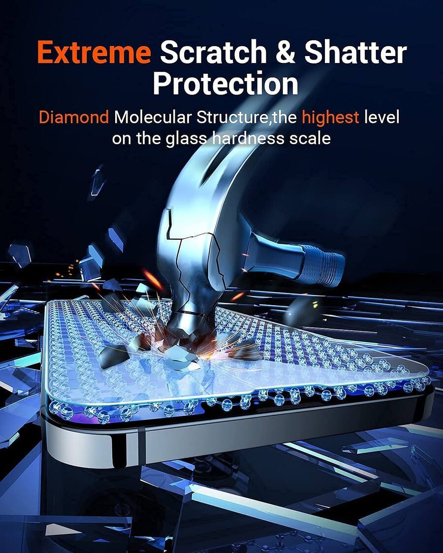 ZeroDamage Ultra Strong Tempered Glass Screen Protector for iPhone 13 & iPhone 14 – 2-Pack, Clear product image