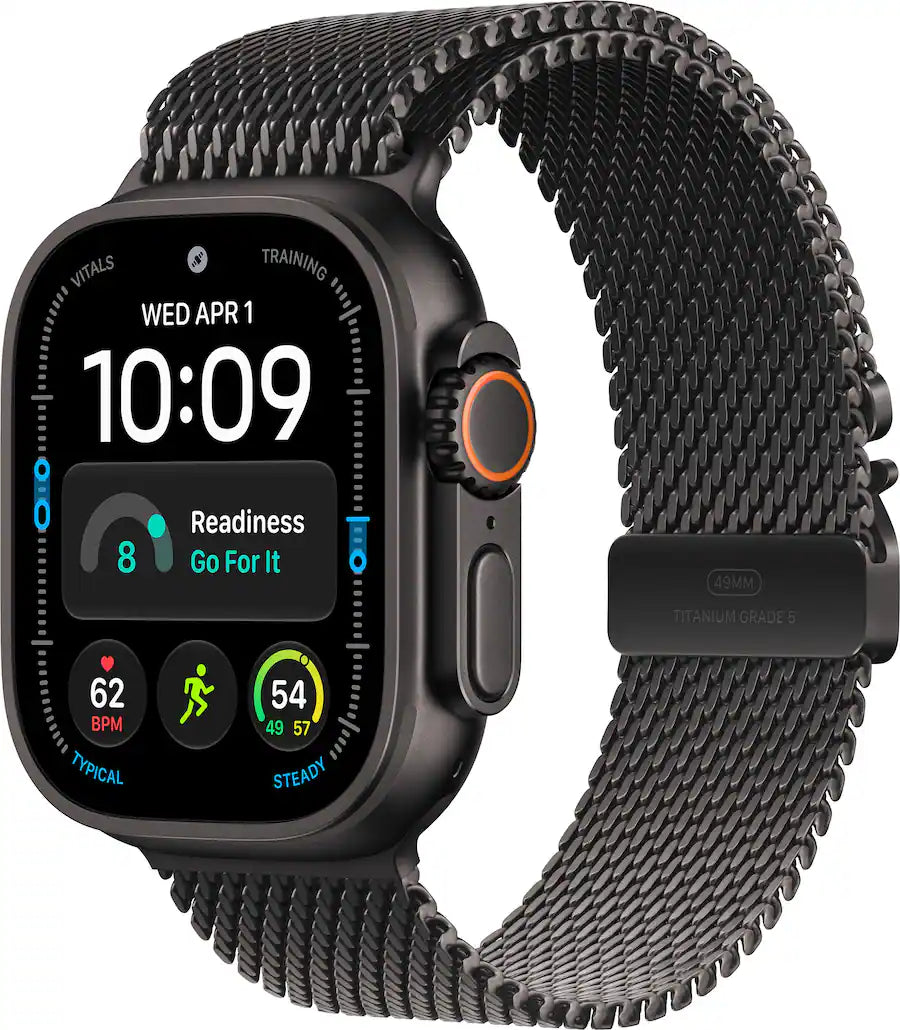 Apple Watch Ultra 4 (2026) GPS + Cellular 49mm Black Titanium Case with Black Titanium Milanese Loop – Large product image