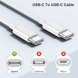 Entronix 3-Pack USB-C to USB-C Charging Cables, 3FT Each, White