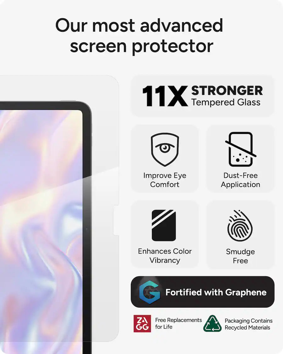 ZAGG Glass XTR4 Screen Protector for Apple iPad 11-inch A16 & iPad 10.9-inch – Clear product image
