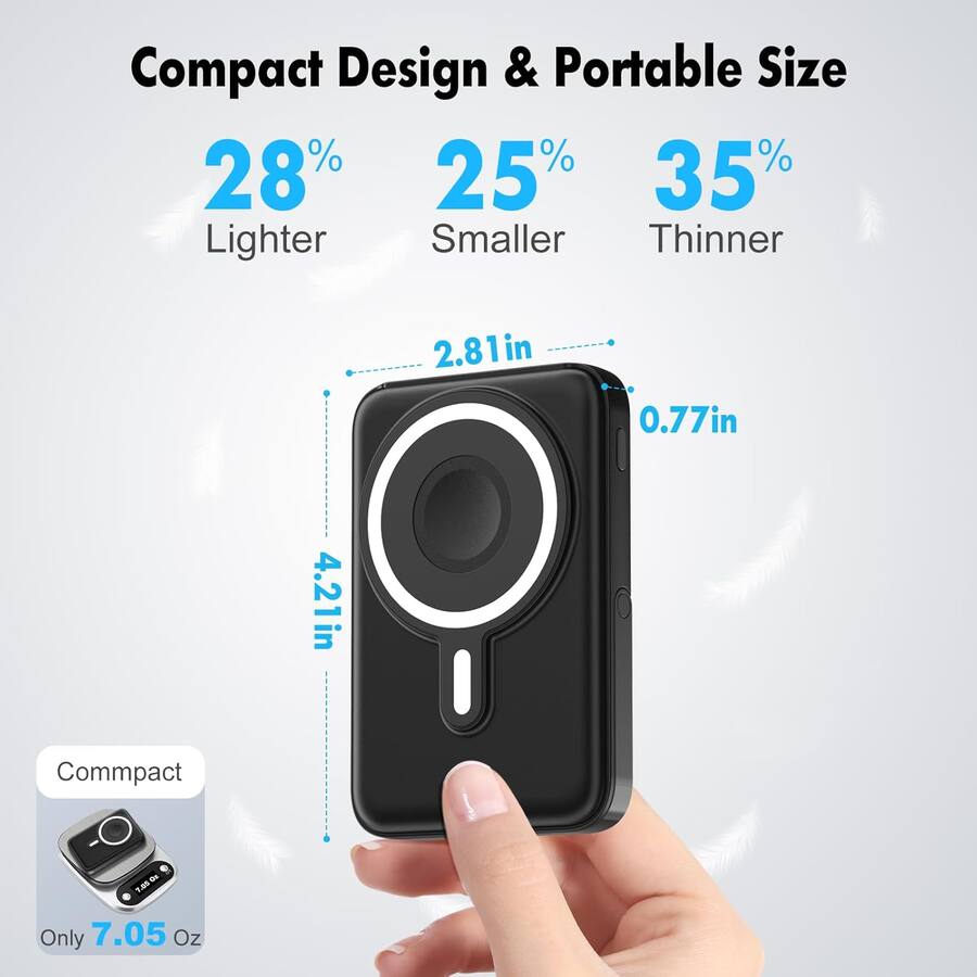 Entronix Magnetic Wireless Power Bank 10000mAh for iPhone and Android Devices – Black product image